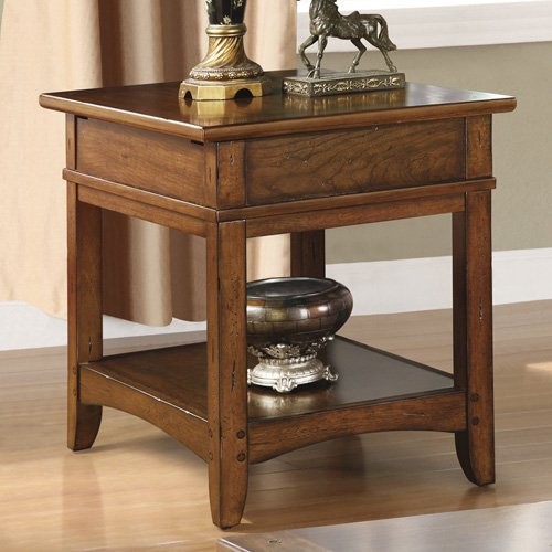 Riverside Falls Village Sliding Top End Table - Traditional - Side ...